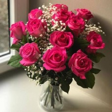 12 Pink Roses